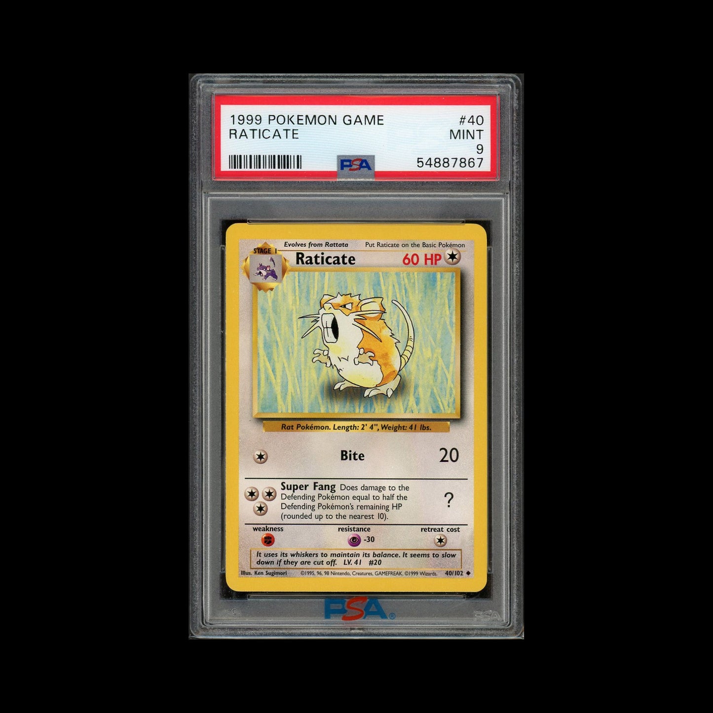 40 - Raticate [PSA 9]